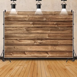 Leowefowa 10x8ft Wood Wall Photography Backdrop Rustic Brown Wooden Background for Party Retro Wood Floor Country Birthday Baby Shower Party Banner Decor Photo Supplies Prop
