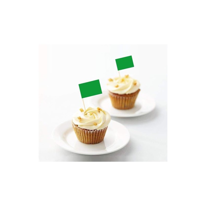 100 Pcs Green Flag Blank Toothpick Flag Small Mini Labeling