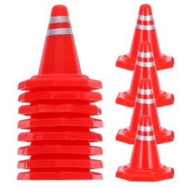 ULTECHNOVO 12pcs Sandbox Barricades Safety Road Parking Cones Toy Road Signs and Traffic Lights Construction Toy Raw Cones Emblems Simulation Road Cones Red Plastic Child Indicator Basketball