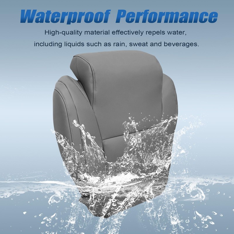 SecosAutoparts Driver & Passenger Side Bottom Replacement Leather Seat Covers