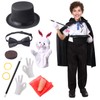 Kids Magician Costume Set with Cloak Cape Top Hat Wand