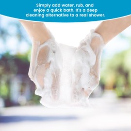 Disposable Rinse Free Bath Sponges, No Rinse Bathing Wipes for Adults, Soap Infused Dry Shower Wipes for Elderly, Bedridden, Camping, Post Surgery(25 Count 1 Pack)