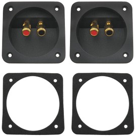 Mutai Speaker Box Terminal Cup 2PCS 80X80mm 2 Way Speaker Box Terminal Binding Post Square Connectors with Gaskets