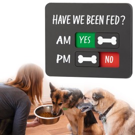 Smart Pet Feeding Tracker with Magnet - Dog Feeding Reminder with “Have We Been Fed”, Acrylic Reminder Slider for Fridge, Feed Tracker AM PM, Dog Fed Needs with Yes or No,Never Miss a Meal