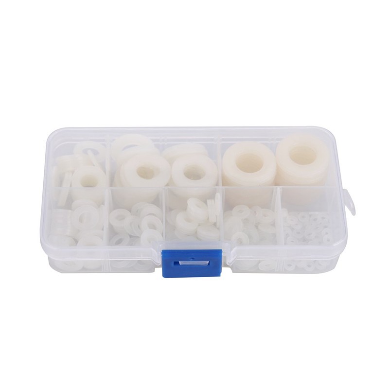 Eowpower 270Pcs 8 Sizes Nylon Metric Sealing Washers Assortment Set