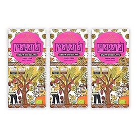 Maraná Chocolate Cusco 70% Dark Chocolate 3 Pack - Peruvian Chocolate - Premium, Bean-to-Bar, Direct Sourced, Made at Origin, Single Origin, Woman Owned, BIPOC Owned, Organic, Award Winning - Vegan, Soy-Free, Gluten-Free - Bundle