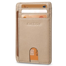 RUNBOX Card Cases Slim Wallet for Men and Women Minimalist Front Pocket RFID Blocking Leather wallets Gifts for men