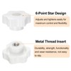 HARFINGTON 6pcs Star Knobs M8 Female Thread 48mm 6-Point Plastic