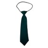 Kids Satin Solid Plain Colour Elasticated Tie (Dark Green)