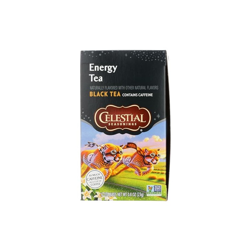 Celestial Seasonings Black Tea, Energy Black Tea, 12 Count