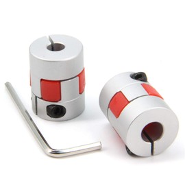 Yeebyee 6.35 mm to 8 mm Bore Aluminium Plum Flexible Shaft Coupling Servo Stepper Motor Claw D20 x L25 Connector Flexible Shaft Couplings for 3D Printer/CNC Machine, 2 Pieces/Pack