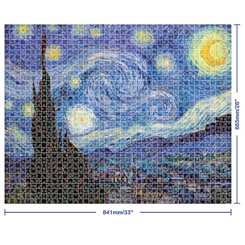 Mindbogglers Gold 1500-Piece Jigsaw Puzzle: Starry Night by Van Gogh