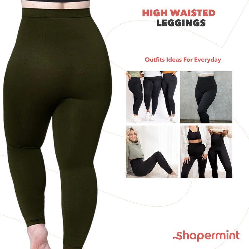 SHAPERMINT Compression Leggings for Women - Tummy Control Leggings for