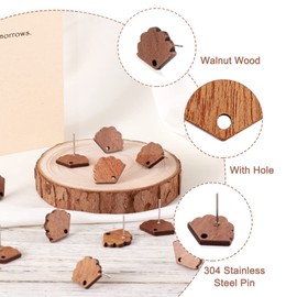 FASHEWELRY 20 Pairs Wood Stud Earring Posts Wooden Fan Earring Pin Studs Wood Earrings Blanks with Loop for DIY Earrings Jewelry Making