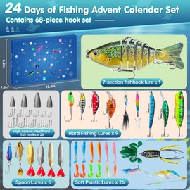 WYZOID Advent Calendar 2024 Fishing Lure,Lifelike Multi Jointed Swimbait,Suitable For Adult Men Teen Boys, Christmas Surprise Fishing Bait Gift - 2024 Christmas Countdown 24 Days Surprise Gift