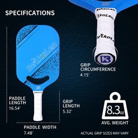 BKL BeikaLen USAPA Carbon Fiber Pickleball Paddle | T700 Carbon Friction Surface Pickleball Paddle | 20mm Honeycomb Core | The Pickle Ball Paddle Designed for Unmatched Control and Added Power D-Blue