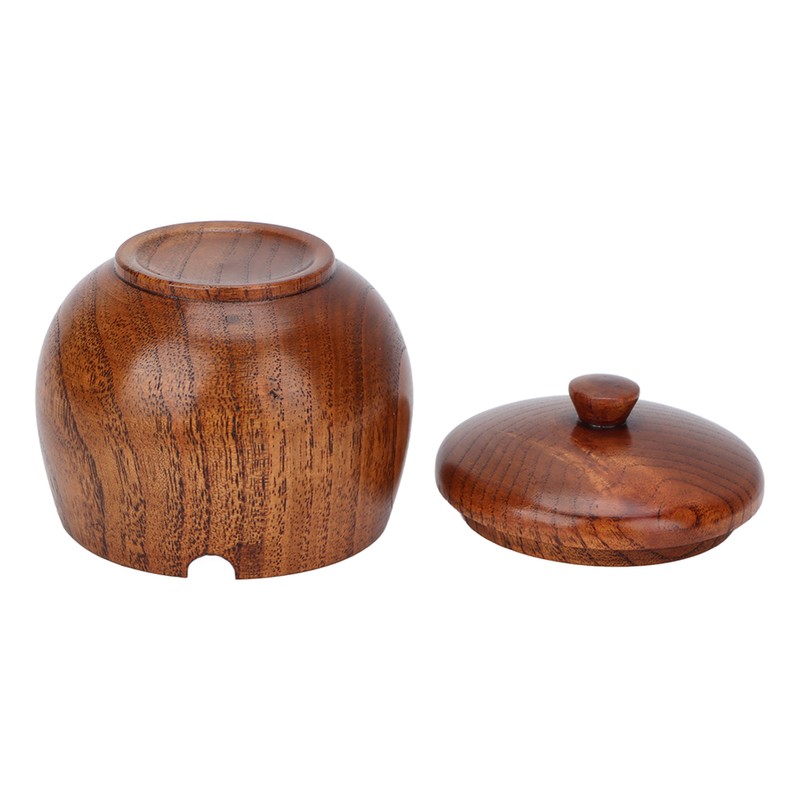 Sour Jujube Wood Condiment Jar Japanese Safe Dustproof Classic Flip