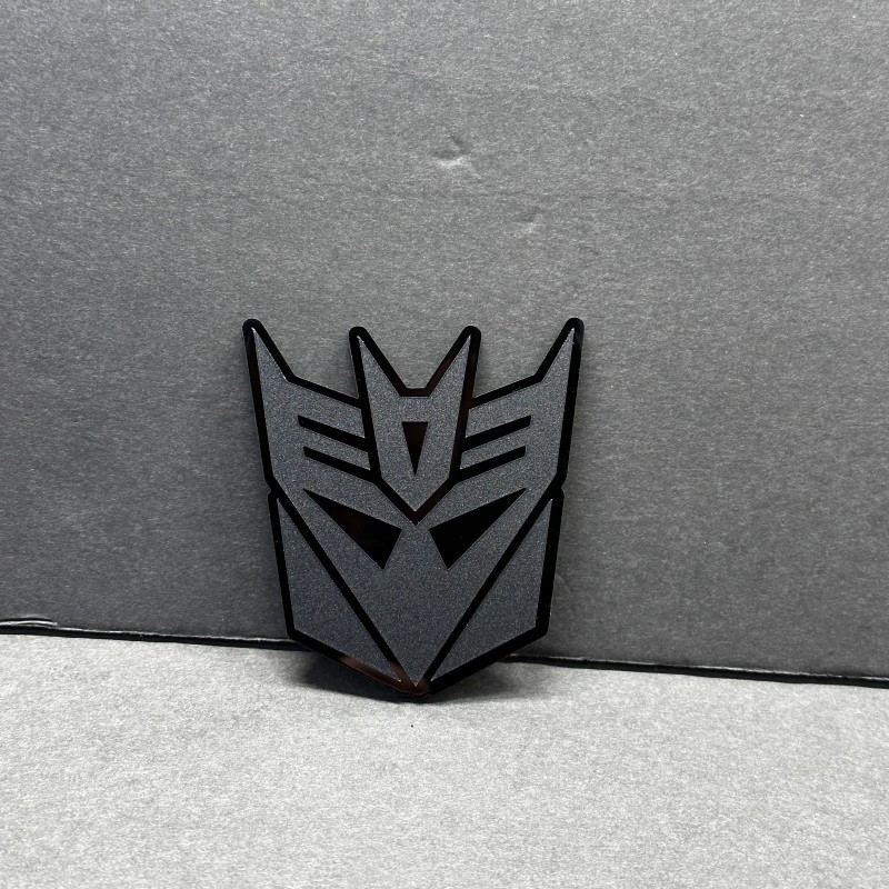 UsaStandard 2x Decepticon Transformer Mask Car Fender Badge Emblem Matte