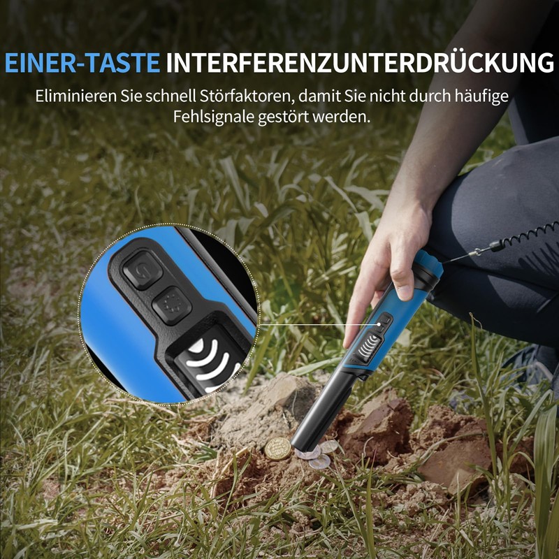 DR.ÖTEK Pinpointer Metal Detector Small, IP68 Fully Waterproof Handheld Pin