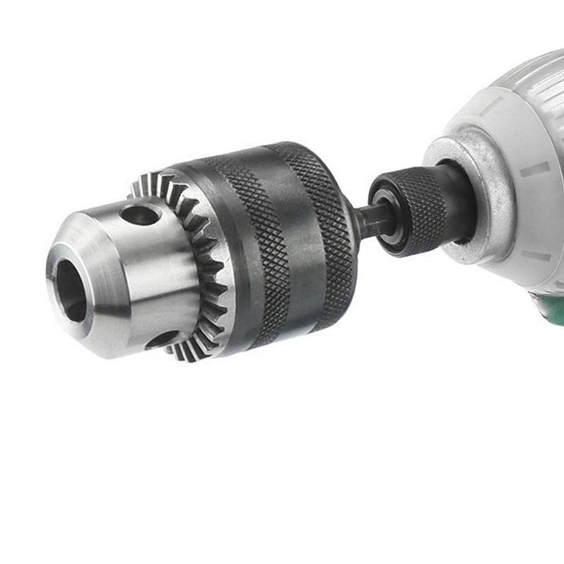 Bestgle 0.6-6.5mm Capacity Mount 3/8-24UNF Drill Chuck 1/4" Hex Shank