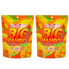 Peelable Mango Gummy Candy, 40 Pieces Big Mango Peeling Candy, Juicy & Chewy, Resealable 5oz Per Bag, Holiday Gifts for Kids & Adults(2 Pack)