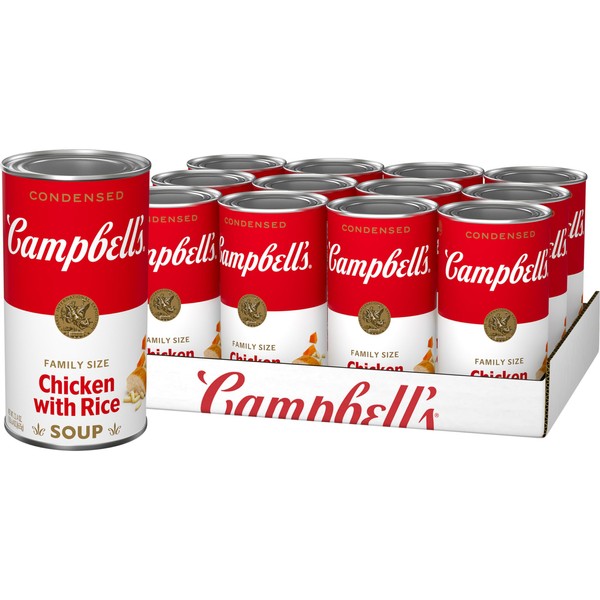 Campbell’s Condensed Chicken with Rice Soup, Family Size, 22.4 Ounce Can (Case of 12)