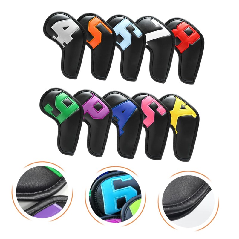 Mipcase 10pcs Golf Club Head Covers Durable PU Material Collision