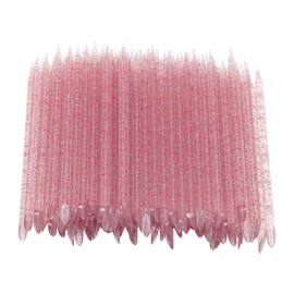 100 PCS Disposable Nail Stick Cuticle Pusher bulk, Plastic Nail Care Sticks, Cleaning Cuticle Stick Cuticle Manicure and Pedicure Stick for Fingernail for Men and Women Home Salon (Rose red)
