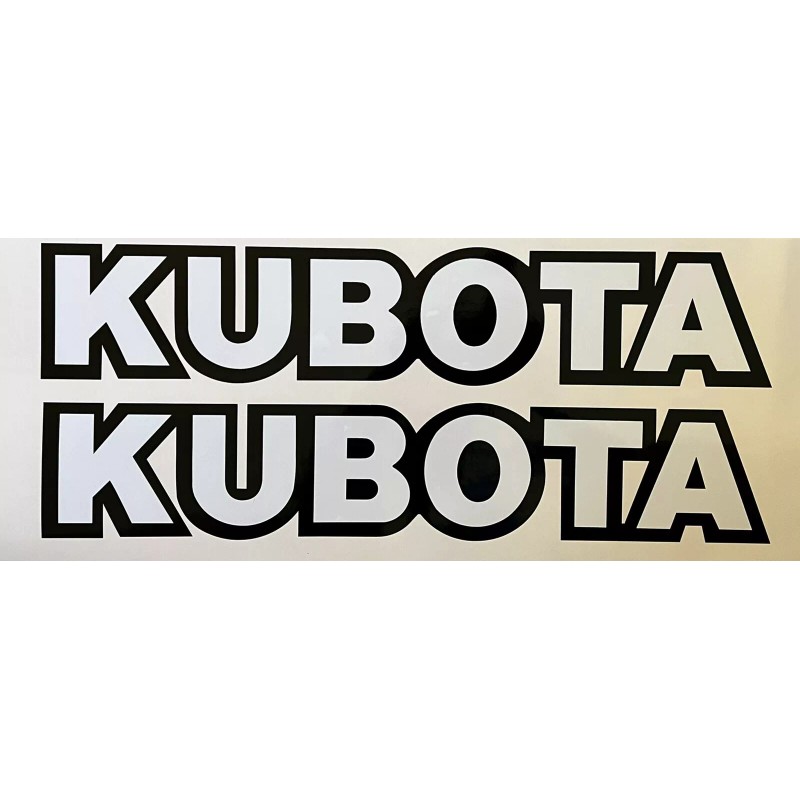 KUBOTA Skid Steer Excavator VINYL DECAL STICKER -WHITE w/ black