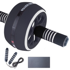 Calma Dragon 2 in 1 Home Exercise Set, Abdominal Roller, Skipping Rope, Home Fitness Gym, Abdominal Roller Exercise Set (Black)