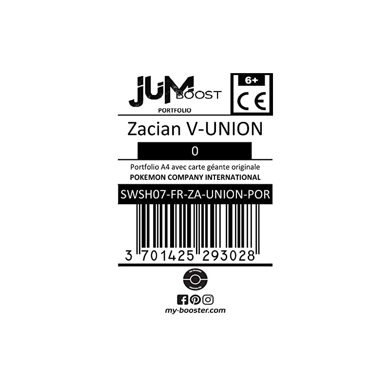 Zacian V-Union Jumbo Jumboost X Epée et Bouclier 9 Évolution