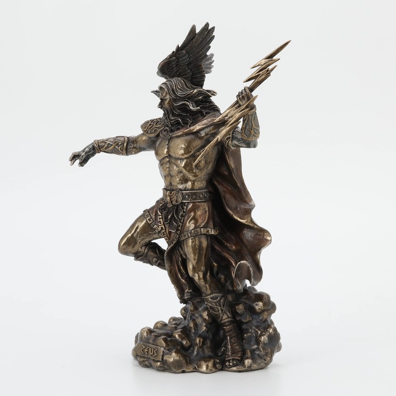 Veronese Design 11 3/4" Zeus Greek God Holding Thunderbolt with