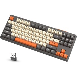 ATTACK SHARK M87 80 Teclado Inalámbrico para Juegos,87 Teclas Rainbow Lights TKL Teclado Mecánico SA PBT para MacWin, Bluetooth 5.02.4Ghz Dual Mode
