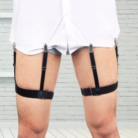 Wesol Distribution Mens Shirt Stays Thigh Garters Suspenders Straps Non-slip Locking Clips
