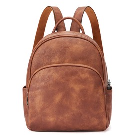 Telena Small Backpack Purse for Women Cute Mini Leather Backpack Travel Shoulder Bags Brown