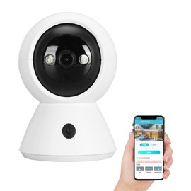 Indoor Security Camera, WiFi Camera with Phone App, 360° Pan Tilt, 2 Way Audio NightVision, Motion Detection, Pet Camera Baby Monitor for Home Security