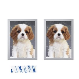 Magnetic Photo Frames,Magnetic Picture Frames for Refrigerator 4x6in,Self Adhesive Magnetic Picture Frames, Photo Frames Suitable for Fridge Glass Window Door 2pcs (silvery)