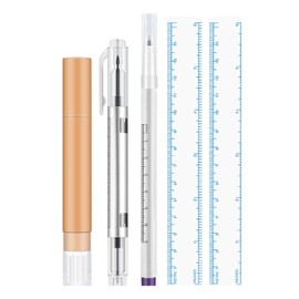 Coollooda Skin Marker Pen, Tattoo Pen, Eyebrow Skin Marker, Set of 2, Eraser Pen Included, 0.5 mm + 0.5 mm / 1 mm, Nib Ruler, Positioning, Salon, All Professional Art Makeup Tattoo Supplies