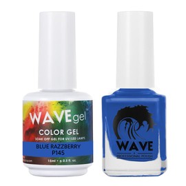 WAVEGEL Soak-Off Gel & Nail Lacquer Matching Duo Set - Simplicity Collection - #P145 Blue Razzberry I 0.5 Oz