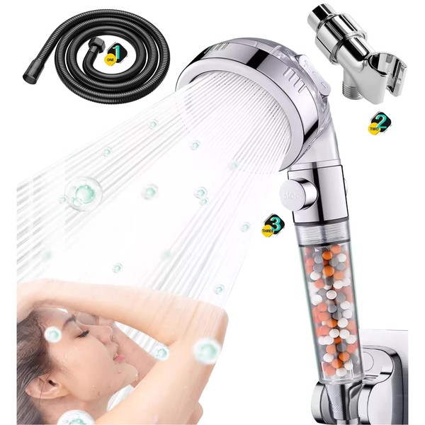 Filtered Shower Head with Handheld, High Pressure Water Flow and