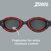 Zoggs Unisex Flex Smaller Fit Swimming Goggles, Red/Black/Smoke Polarized, Small