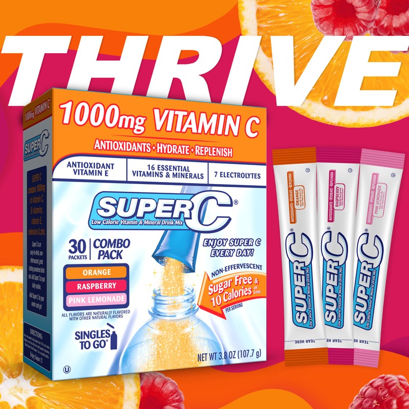 Super C Singles to Go Powder Packets, Water Drink Mix,