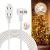 Zlierop 12 FT Clear Extension Cord, 3 Outlet Extension Cords