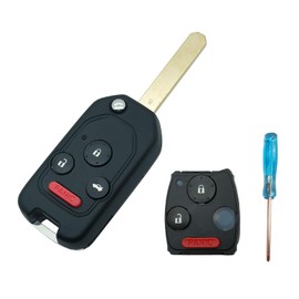 Modified Key Fob Keyless Entry Remote Control Car Key Fob Cover Shell Case & Pad Fits for Honda 2003-2012 Accord / 2006-2013 Civic EX / 2009-2015 Pilot /2005-2006 CR-V (Without Chip Holder)