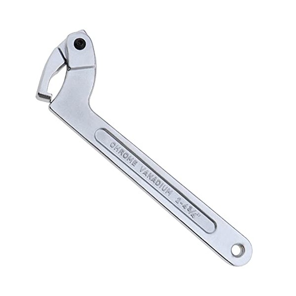 C Spanner Tool Adjustable Hook Wrench 51-121MM 2-4.3/4" Chrome Vanadium