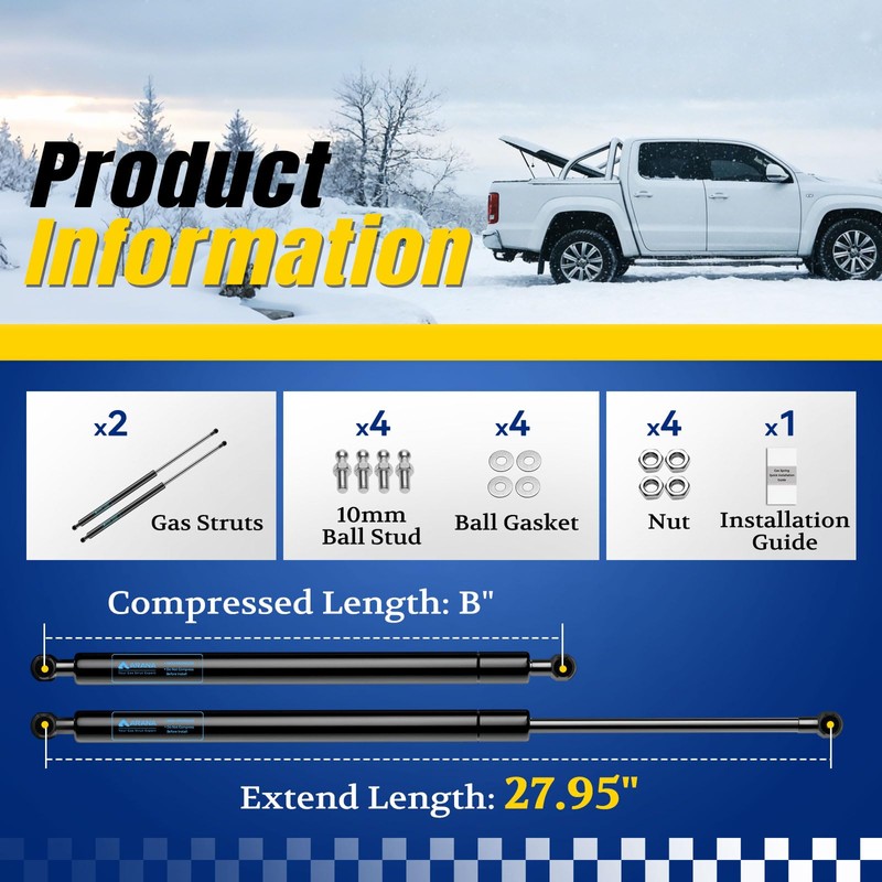 ARANA 28 inch 100 LB Gas Struts Shocks Lift Support