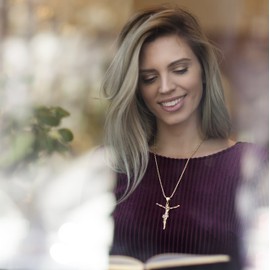 LIFETIME JEWELRY Cross Necklace, Jesus Pendant, 24K Gold over Bronze with Cubic Zirconia (with or without Chain) (Gold Pendant Only)