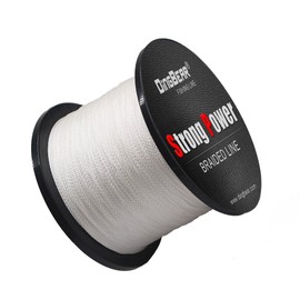 Dingbear 109Yd/100m 135LB/0.60mm White Braided Fishing Lines, 12 Strands, Super Strong PE Fishing Wire for Saltwater and Freshwater Fishing