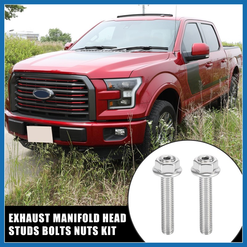 A ABSOPRO 16pcs Stainless Steel Exhaust Manifold Bolt Stud Hardware
