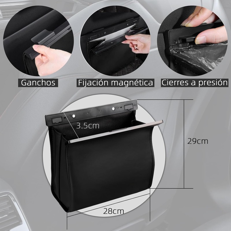 OFFCURVE Cubo de Basura para Coche, Bote Portátil Plegable Antiolor